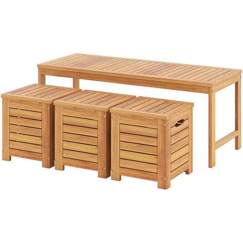 Costway Lesena vrtna klop s 3 predali, (5000285205) Cene
