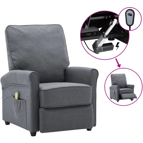  električna masažna fotelja od tkanine tamnosiva