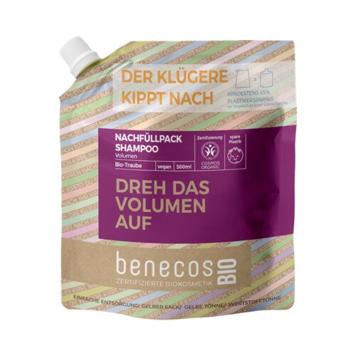 Benecos benecosBIO &amp;scaron;ampon za volumen &amp;quot;Dreh das Volumen auf&amp;quot; - 500 ml Slike
