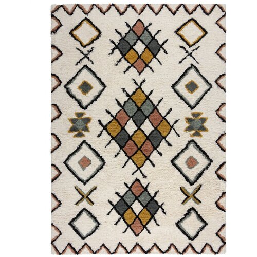 Flair Rugs Kremno bela ročno tkana volnena preproga 120x170 cm Moroccan Midar – Cene