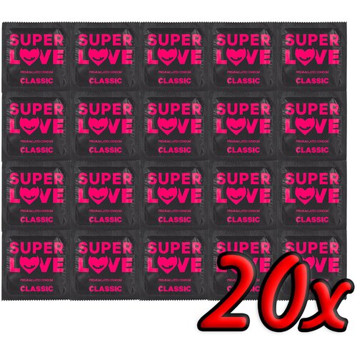 SuperLove Premium Latex Condoms Classic 20 pack Slike