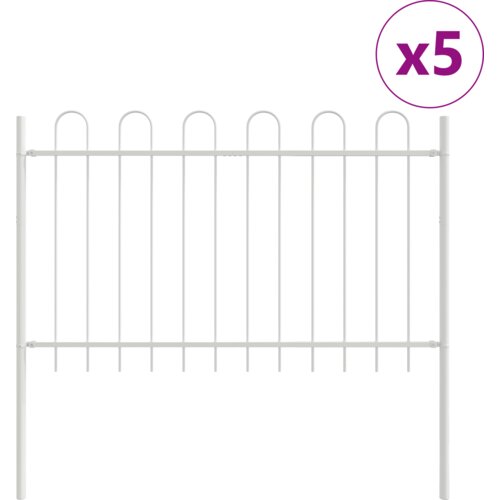 vidaXL Vrtna ograja s hoop topom, bela, 8,5x0,8 m, jeklo, (22084641) Cene