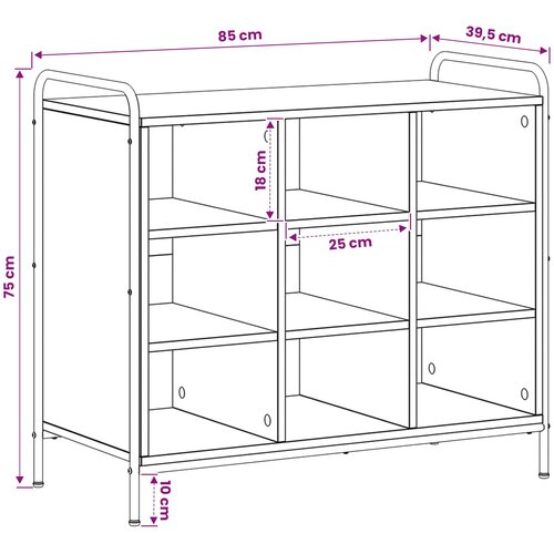  Ormar za cipele 85 x 39,5 x 75 cm Konstruirano drvo Crni hrast Slike