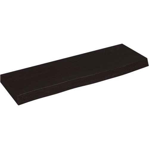  Zidna polica tamnosmeđa 60x20x4 cm od obrađene hrastovine Slike