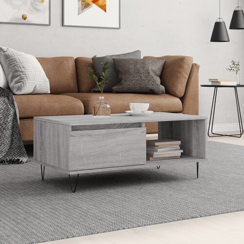 vidaXL Klubska mizica siva sonoma 90x50x36,5 cm inženirski les Cene