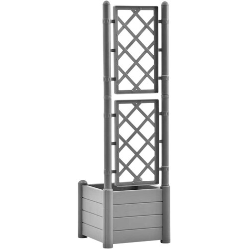  Vrtna sadilica s re&amp;scaron;etkom 43 x 43 x 142 cm PP siva boja kamena Slike