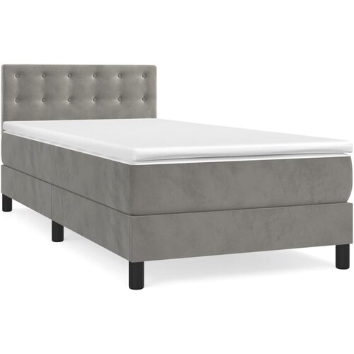 Box spring krevet s madracem svjetlosivi 80 x 200 cm bar&amp;scaron;unasti Slike