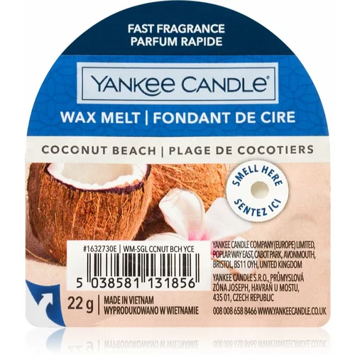 Yankee Candle Coconut Beach vosak za aroma lampu 22 g