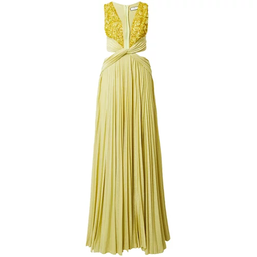 Elisabetta Franchi Večernja haljina limeta zelena / neonsko žuta