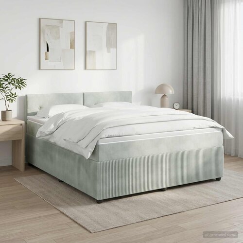  Boxspring krevet s madracem Svjetlosiva 140 x 200 cm Baršun Cene