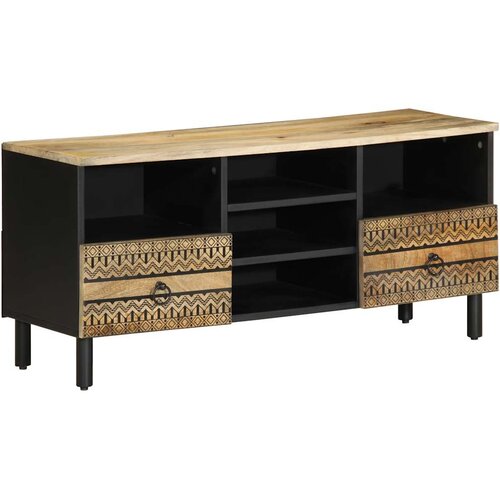 TV ormarić crni 100x33,5x46 cm Puno grubo drvo Mango Cene