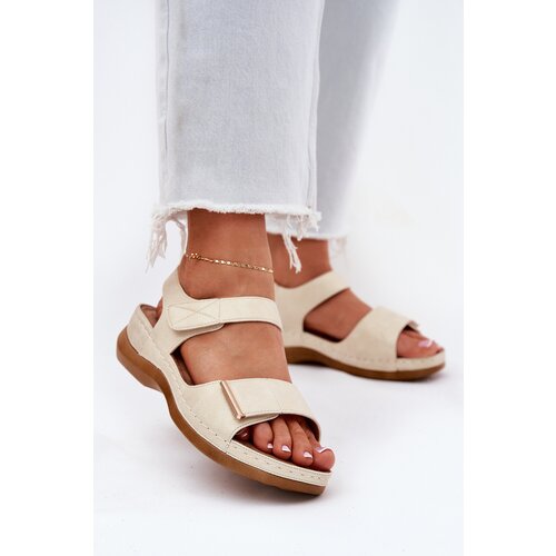 EVENTO Comfortable women's sandals with Velcro gold Iphiope Cene