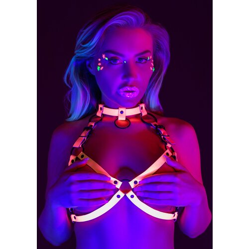 Taboom Glow in the Dark Open Cup Bra Harness S/M Slike