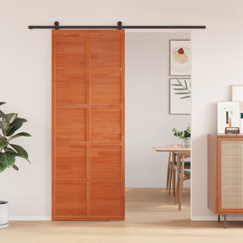 vidaXL Hlevska vrata voščeno rjava 80x208 cm trdna borovina Cene
