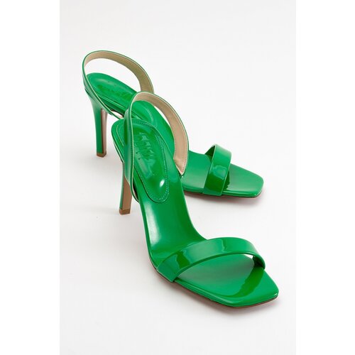 LuviShoes The Sims Women&amp;#039;s Green Patent Leather Heeled Shoes Slike