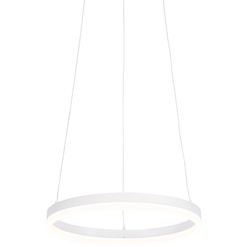 QAZQA Dizajnerska viseča svetilka bela 40 cm z LED 3-stopenjsko zatemnitvijo - Anello Cene