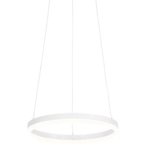 QAZQA Dizajnerska viseča svetilka bela 40 cm z LED 3-stopenjsko zatemnitvijo - Anello