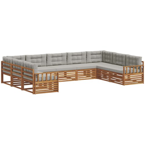  Set vanjskih sofa 9 kom. Prirodna i svijetlo siva 404 x 247,5 x 73 cm Slike