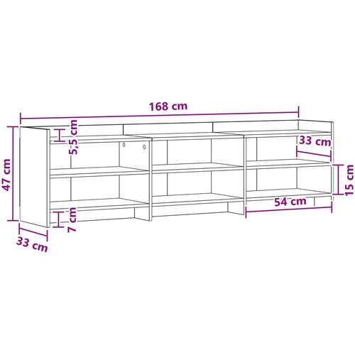  ormar 168 x 33 x 47 cm Dimljeni hrast Konstruirano drvo Slike