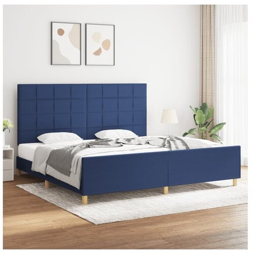  Posteljni okvir z vzglavjem moder 200x200 cm blago Cene