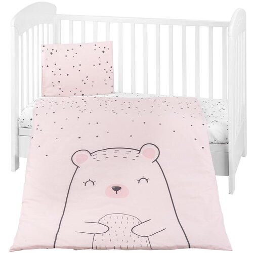 Kikka Boo posteljina sa ogradicom 6 pcs 60/120 Bear with Me pink ( KKB60117 ) Cene