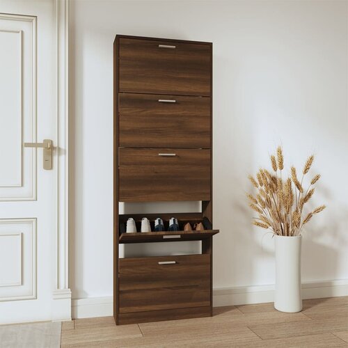 The Living Store Omarica za čevlje rjav hrast 59x17x169 cm inženirski les - Omarica Za Čevlje, (21433995) Slike