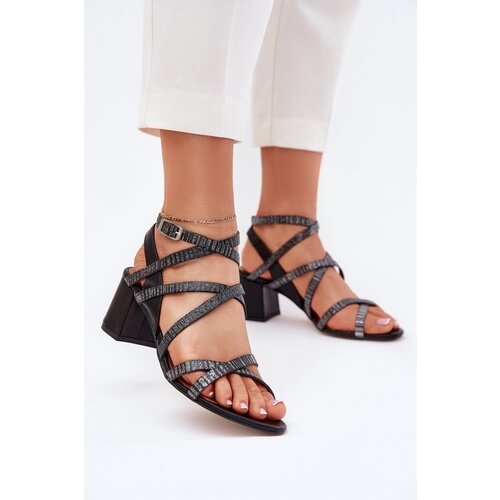Maciejka Leather Women&amp;#039;s Sandals With Straps On A Heel Slike