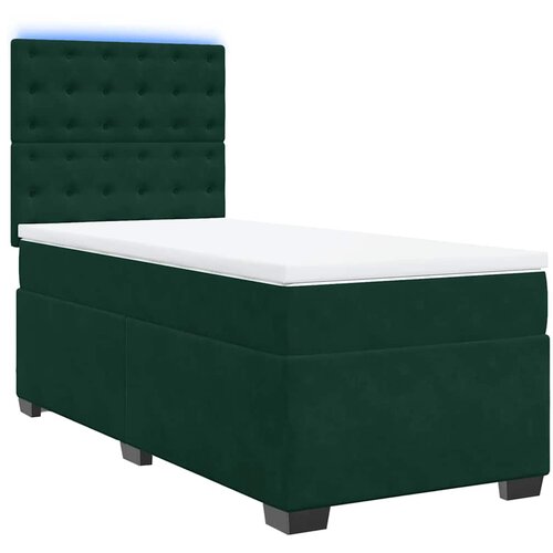Box spring krevet s madracem tamnozeleni 90x190 cm bar&amp;scaron;unasti Slike