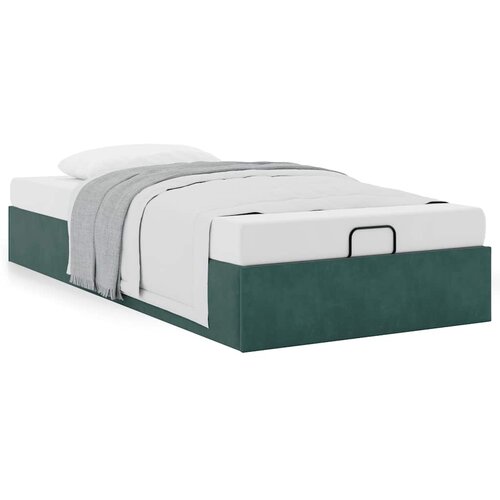 vidaXL Otomanski posteljni okvir brez vzmetnice zelen 100x200 cm žamet Cene