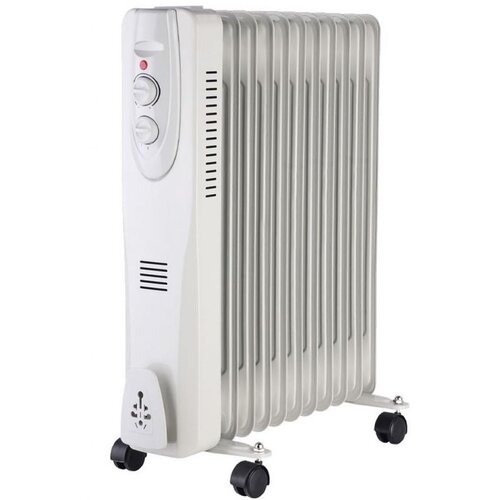 Prenosni električni oljni radiator well OIL2-2500 - moč 2500W, 3 stopnje gretja, termostat, 11-reberni, bel Slike