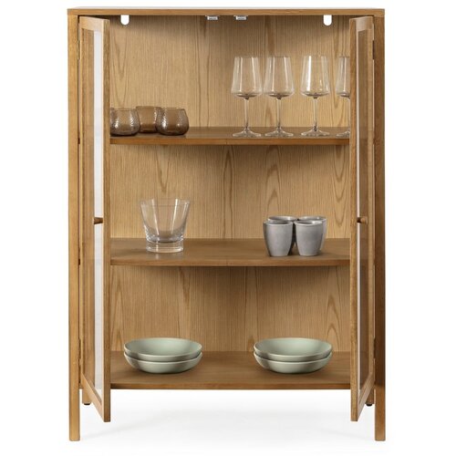 MOME Vitrina v hrastovem dekorju v naravni barvi 90x126x40 cm Ceci &amp;ndash; Slike