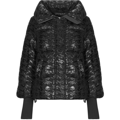 Guess MELIE HOUNDSTOOTH PUFFER Crna Cijene