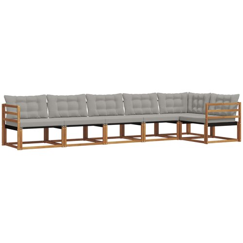  Set vanjskih sofa 6 kom. Prirodna i svijetlo siva Smeđa 404 x 166,5 x 73 cm Slike