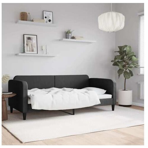 VidaXL Raztegljiva postelja črna 90x190 cm blago Slike
