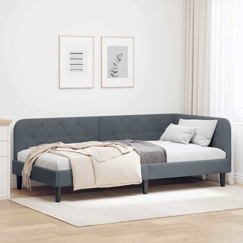  Kutni okvir kreveta Tamno siva 90 x 190 cm Bar&scaron;un Cijene