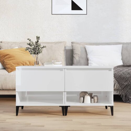  Bočni stolići 2 kom sjajni bijeli 50x46x50 cm konstruirano drvo Cijene