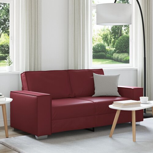 vidaXL Kauč Vinski Crveni Metal, Drvo, Pjena, Tekstilen, PVC Cene