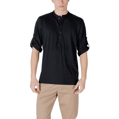 Antony Morato Polo majice dolgi rokavi REGULAR FIT WITH EMBROIDERED LOGO MMKL00334-FA100260 Črna Cene
