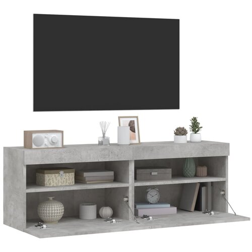  Zidni TV ormarići LED 2 kom boja betona 60x30x40 cm Slike