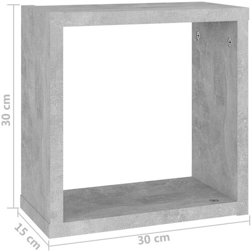 Kockaste zidne police 2 kom siva boja betona 30 x 15 x 30 cm - Beton siva 30 x 15 x 30 cm 2 1 Slike