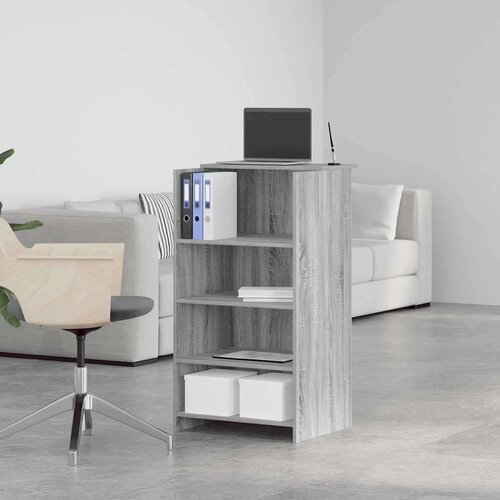 vidaXL Sprejemna miza siva sonoma 55x50x103,5 cm inženirski les Cene