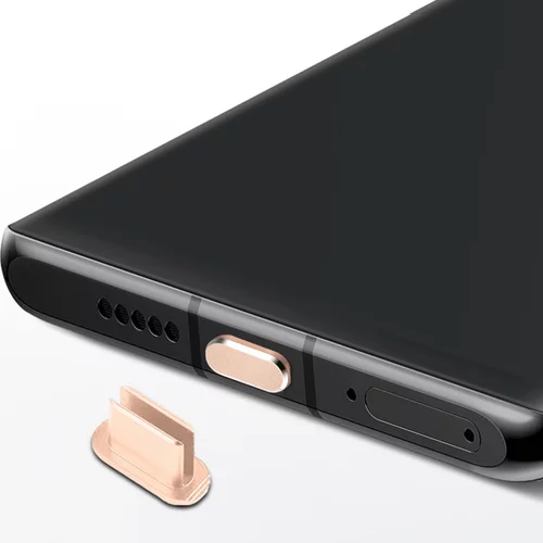 Cadorabo Zaščitni pokrovček, združljiv z USB C v Gold - Prug za zaščito pred prahom za polnjenje vrat proti prahu, (20621984)