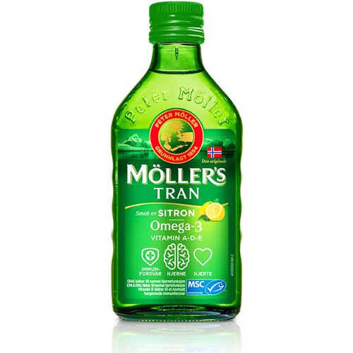 M&amp;Ouml;LLER&amp;#039;S MOLLER&amp;#039;S Omega-3 ulje iz jetre bakalara sa ukusom limuna 250ml 123829 Slike