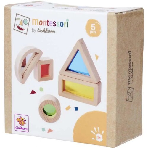 Simba Toys Eichhorn: Lesene montessori barvne oblike z okencem &ndash; Senzorični gradbeni set - Cene
