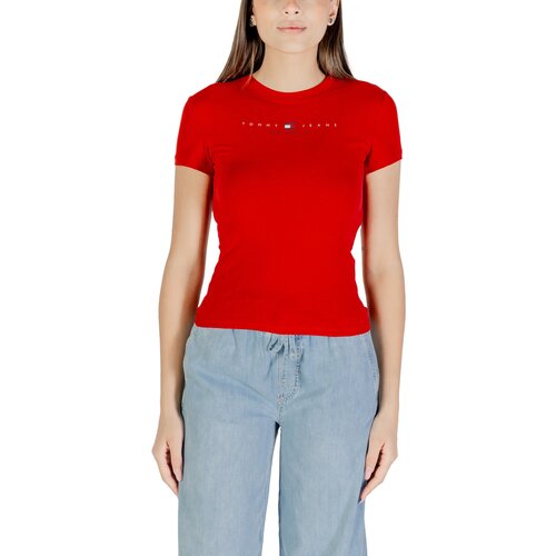 Tommy Hilfiger Majice s kratkimi rokavi TJW SLIM TJ US LINEA DW0DW21422 Rdeča Slike