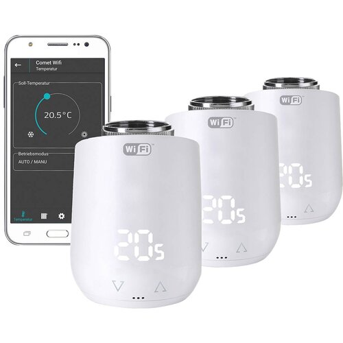 Eurotronic 700224 Comet WiFi brezžični radiatorski termosat\, komplet elektronsko 3-delni komplet, (20440082) Cene