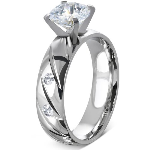 Kesi Luxury shine surgical steel engagement ring Slike