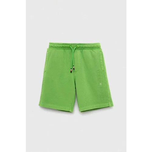 Tommy Hilfiger Otroške kratke hlače zelena barva