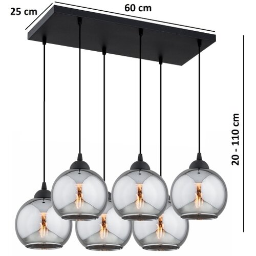  Brilagi - Visilica na sajli 6xE27/60W/230V crna/dimljeno-siva Slike