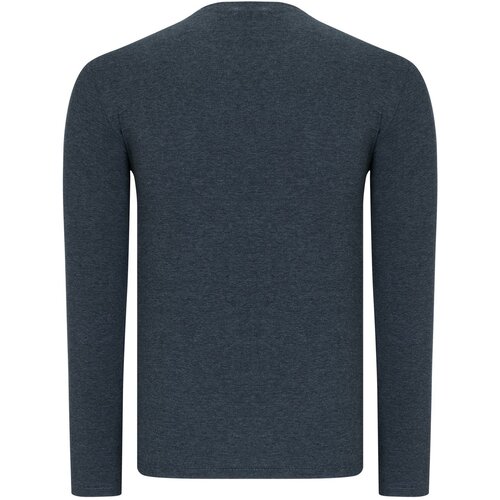 Dewberry DUAL SET T8588 ROUND COLLAR MEN'S SWEATSHIRT-ANTHRACITIS-BLACK Cene